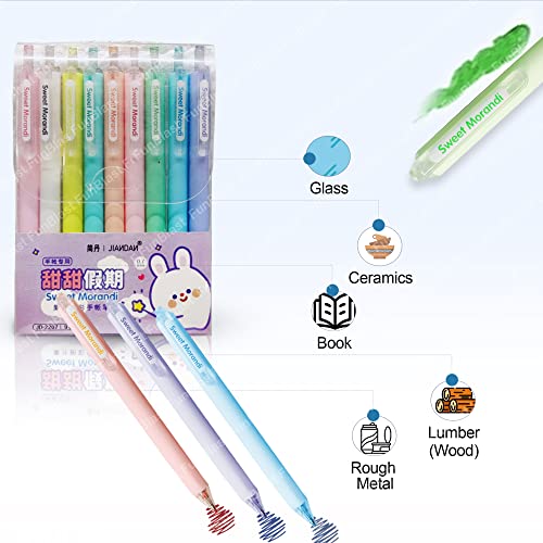 Image of FunBlast Retractable Gel Ink Pen Set - 9 Pcs Metallic Ink Coloring Pens for Painting, Drawing, Journal, Kawaii Pen Set, Medium Point Gel Pens, Japanese Pens for Kids & Adults