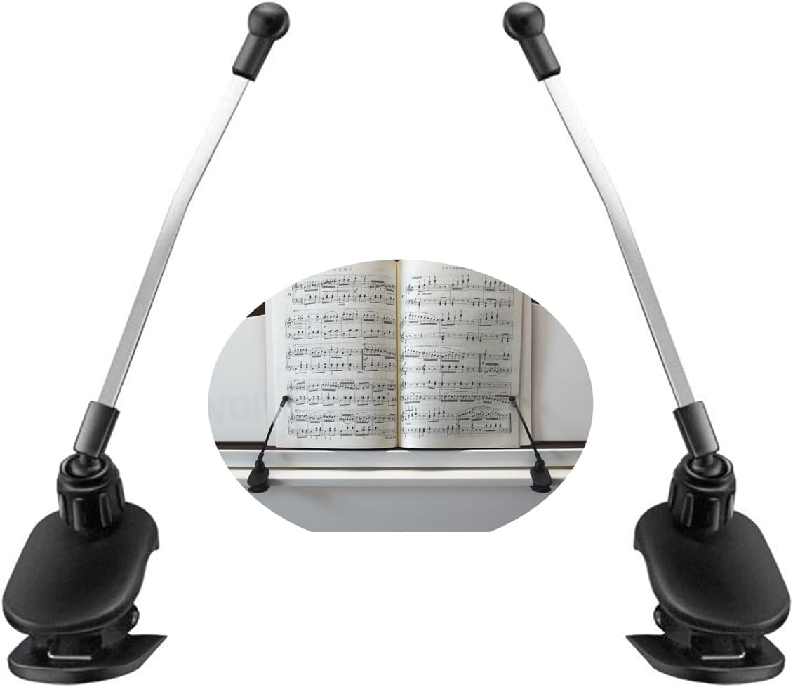 Music Book Stand Sheet Music Stand Music Holder for Piano Music Book Clip Page Holder for Piano,Book,Keyboard Music, Black