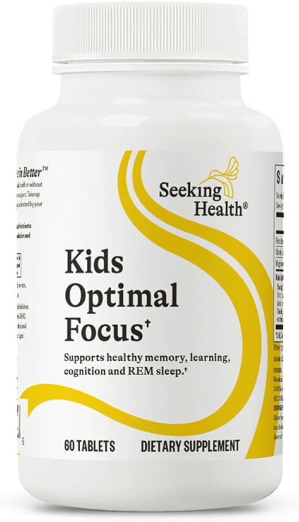Seeking Health Kids Optimal Focus - Calming Supplement for Children - Supports Focus, Healthy Mindset & Sleep† - 60 Chewable Tablets (30 Servings)