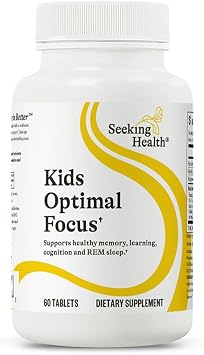 Seeking Health Kids Optimal Focus - Calming Supplement for Children - Supports Focus, Healthy Mindset & Sleep - 60 Chewable Tablets 30 Servings