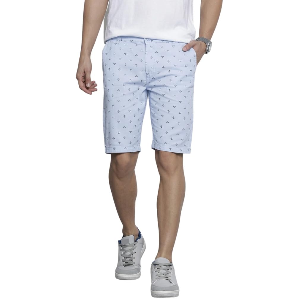 the indian garage co Men Slim Fit Printed Mid-Rise Shorts-picture-50