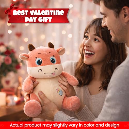 Image of Zest 4 Toyz Soft Toy for Girls (35 cm) | Cute Stuffed Animal Plush Toy | Baby Toys | Cow Soft Toy Cuddly Teddy Bear for Kids | Birthday Gift for Girls