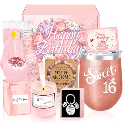 Wonsta 16th Birthday Gifts for Girls Happy 16th Birthday Hampers Gifts for Girls Best Friends Daughter Her Niece Sister Granddaughter