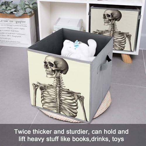Cubes de rangement pliables imprimés squelette pour optimiser le tri des vêtements - 7