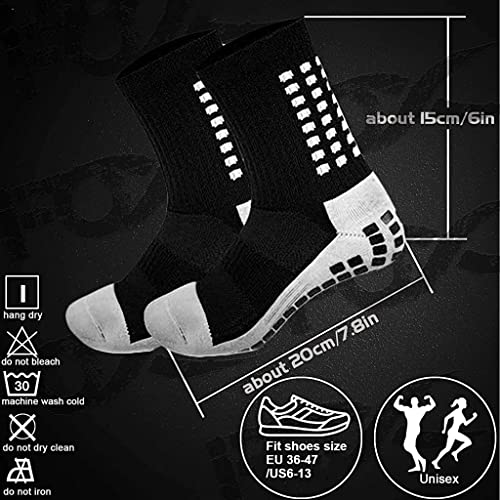 PROBEROS Professional Sport Regular Socks For Men Women, Rubber Anti-Slip Sport Socks Soccer Socks Breathable Sport Socks Compression Socks Sports Socks Men One Size, Black