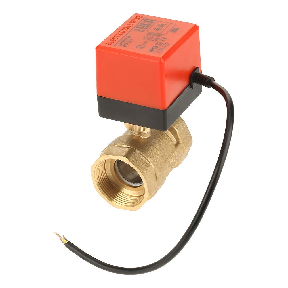 DN40 Válvula de torneado esférica motorizada con cable DC 12V G1-1/2" Válvula de torneado motorizada de latón de 2 vías para aire acondicionado y fontanería