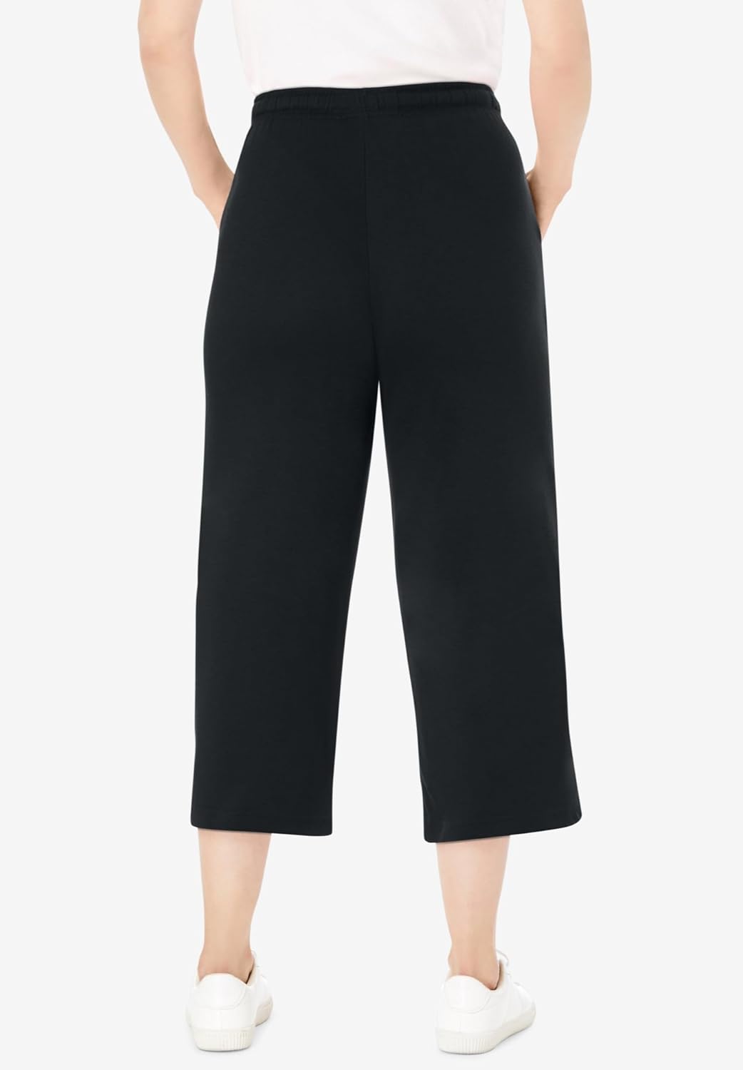 Woman Within Plus Size Sport-Knit Pull-On Capri Pants - Image 2