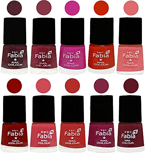 Image of ALL IN ONE (PACK OF 10), Long Lasting Glossy Nail Polish, 6 ml Each, All Vibrant Colours,02263