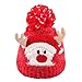 Amosfun Gorro de Navidad Gorro bebé niñas Ciervos Gorro de Invierno Gorro de Punto Animal para niños niñas bebés Varones Rojo