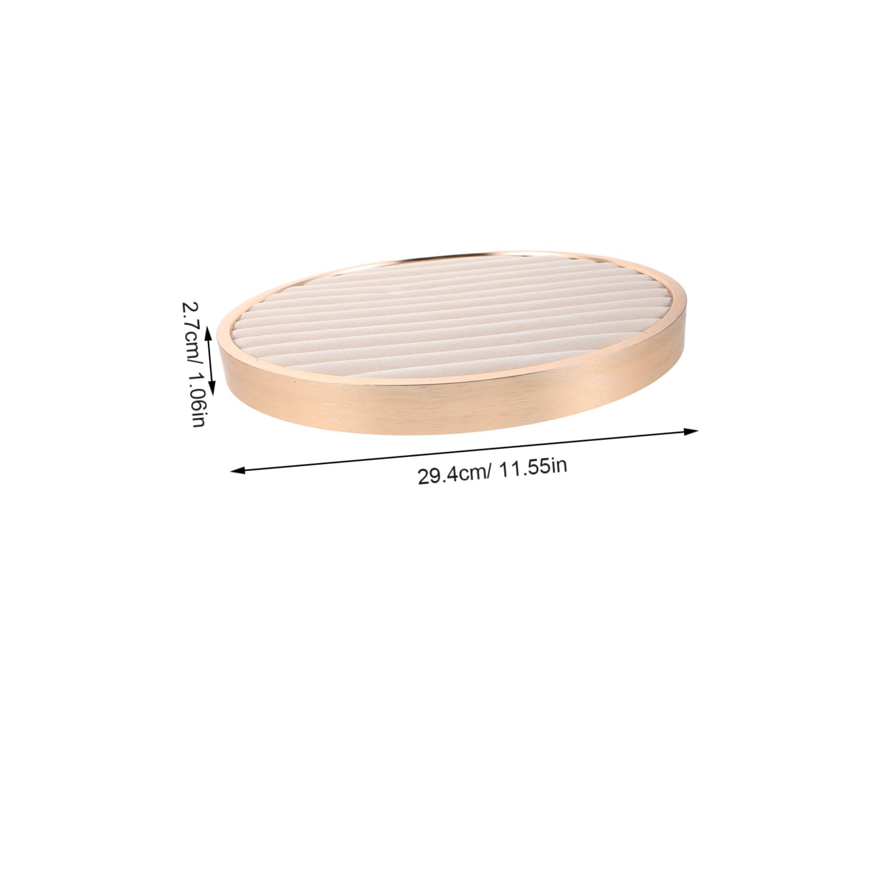 Bandeja Redonda Pequeña de Terciopelo Beige para Joyería Organizador Versátil para Anillos Pendientes y Pulseras Exhibidor Protector para Tienda y Uso Personal