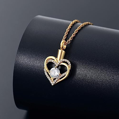 shajwo Cremation Jewelry Heart Urn Necklace for Ashes for Women Gilrs Memorial Keepsake Birthstone Pendant3