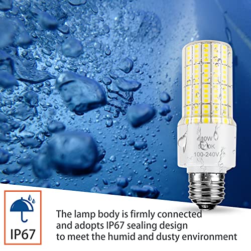 Zp GCL40-02U A19 Led Light Bulb 300W Equivalent 40W Bulbs 5000 Lumen 5000K Cool Daylight White E26/E27 Base Waterproof Lighting thumb #4