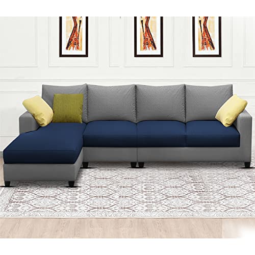 Image of Jian LHS 6 Seater L Shape Sofa Set Living Room (Blue Grey Fabric)