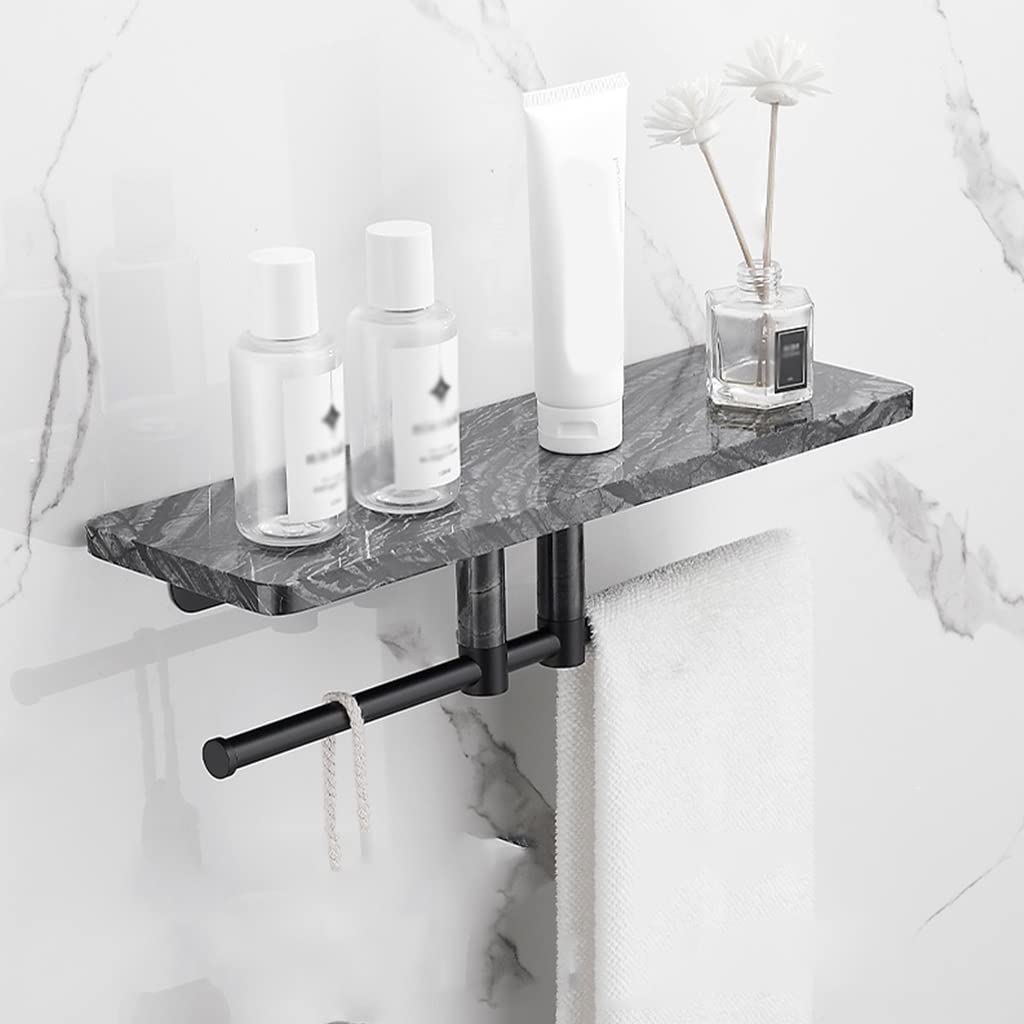 XYIANG Shower Caddy Floating Shelves Marble Copper Storage Rack Toilet Washstand Cosmetic Storage Rack Kitchen Shelves Wall Mounted