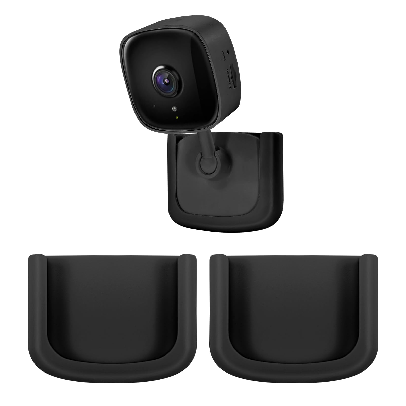 2 Pack Adhesive Wall Mount Fits for Tapo C100,C110 Indoor Security Camera,No Drilling Easy Installation Window Mount Camera Brackets fits for TP Link Camera,Black
