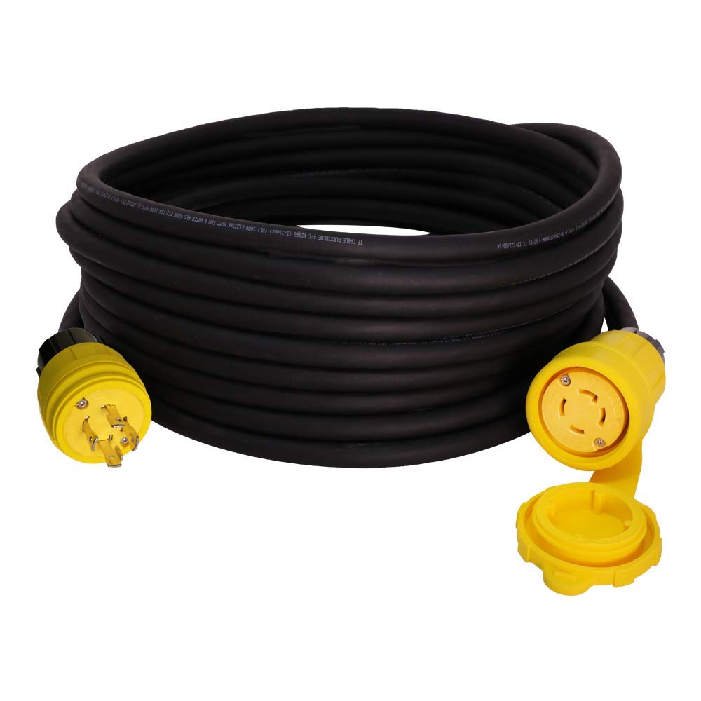 Weatherproof L14-30 Generator Extension Power Cord - 100 Foot, 30A, 125/250V, 8/4 SOOW Cable - Iron Box # IBX-5805WTPNS-100 - UL LISTED - MADE IN USA (100 ft, Watertight Pass & Seymour)