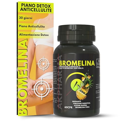 Bromelina Forte Drenante Integratori Cellulite per Ritenzione Idrica Gambe Programma Anticellulite...