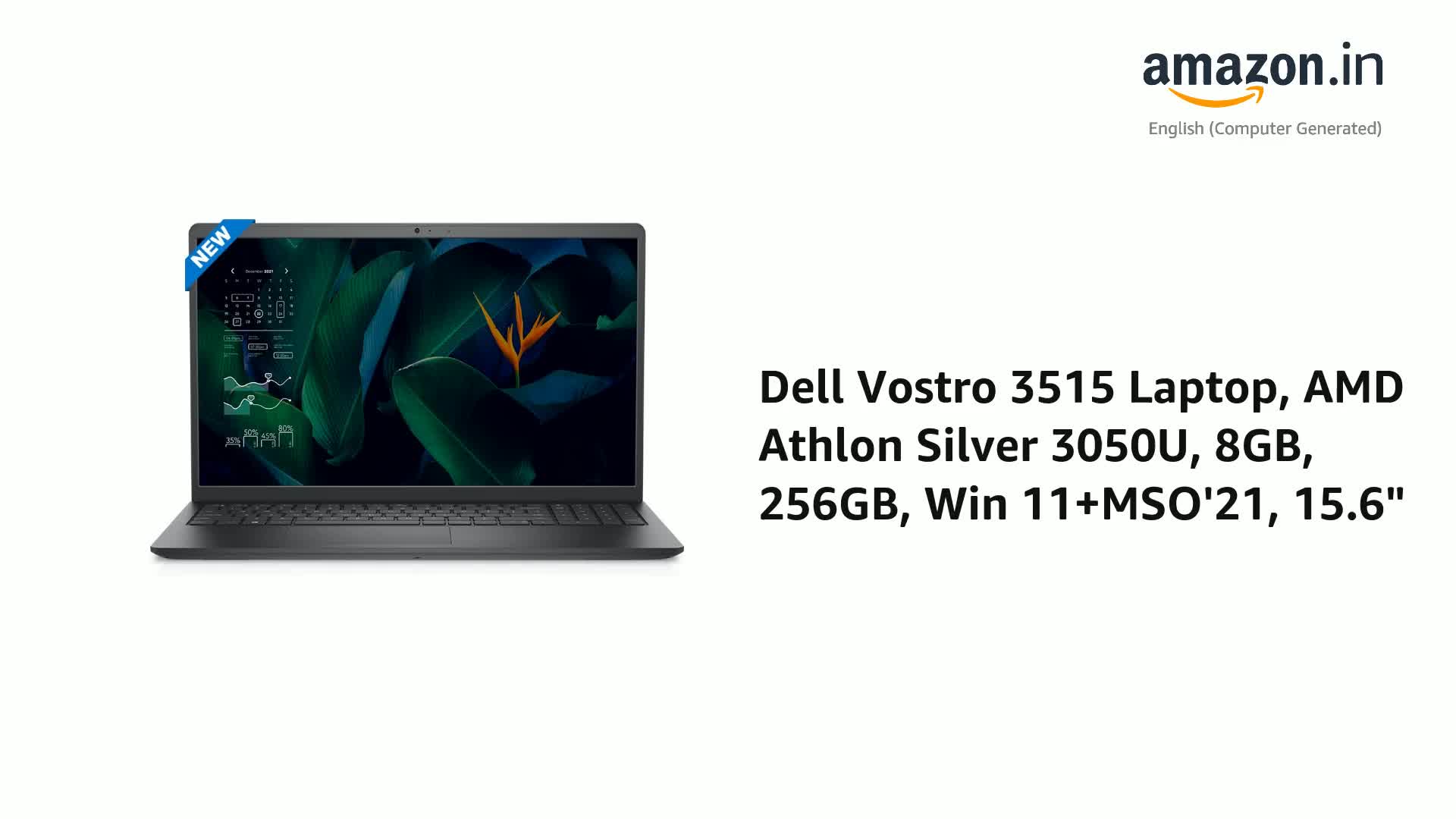 Dell Vostro Windows 11 3515 Laptop, AMD Athlon Silver 3050U, 8GB