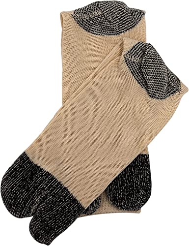 Samurai Market Set 3 Paires De Chaussettes Tabi Importe du Japon, Beige et Grise, taille unique