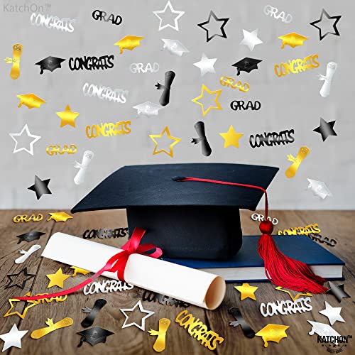 Image of Graduation Decorations 2026 - Pack of 1000, Black and Gold Congrats Grad Graduation Confetti 2026 | Grad Confetti Class of 2026 for Grad, Graduation Party Decorations, KatchOn