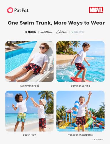 Image of Disney Stitch Spiderman Star Wars Cars Toy Story Mickey Boy Swim Trunks UPF50+Swim Shorts Compression Liner & Quick-Dry 6M-9Y