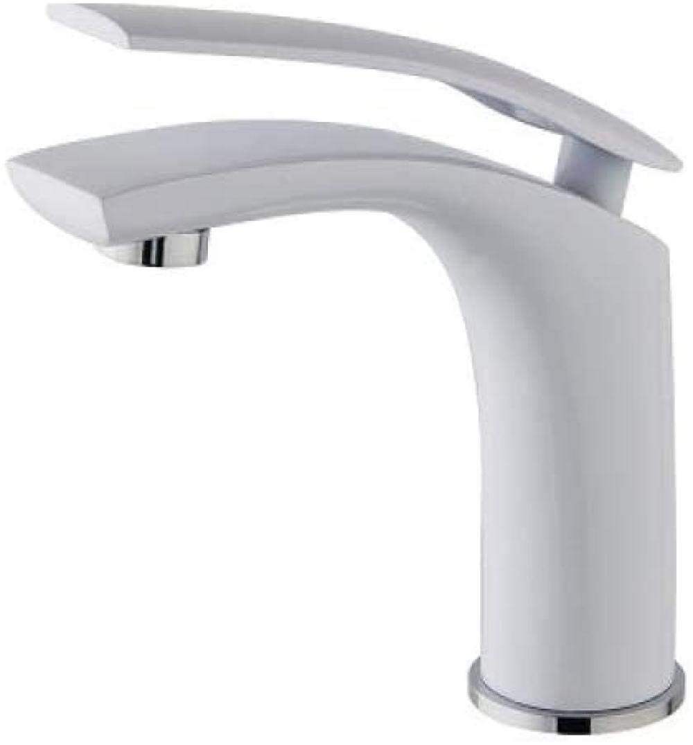 Robinet salle de bain vanité luxe en laiton finition blanche avec mitigeur de lavabo sur pont