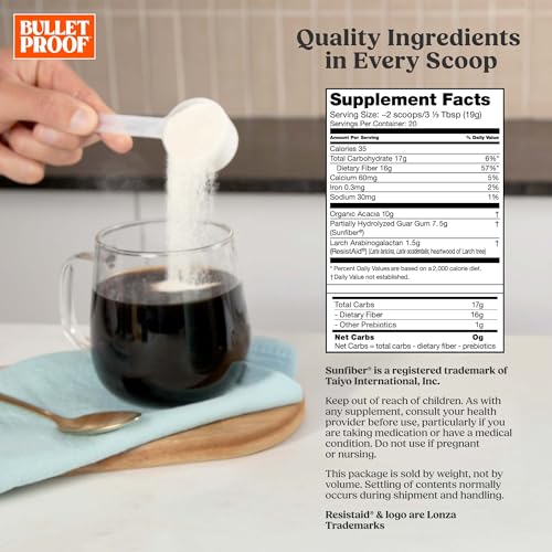 Bulletproof Innerfuel Prebiotic Fiber Powder, Unflavored, 16g Fiber, Plant-Sourced, Non-GMO & Third-Party Tested, Supports Gut & Digestive Health, 0g Sugar, 13.4 oz