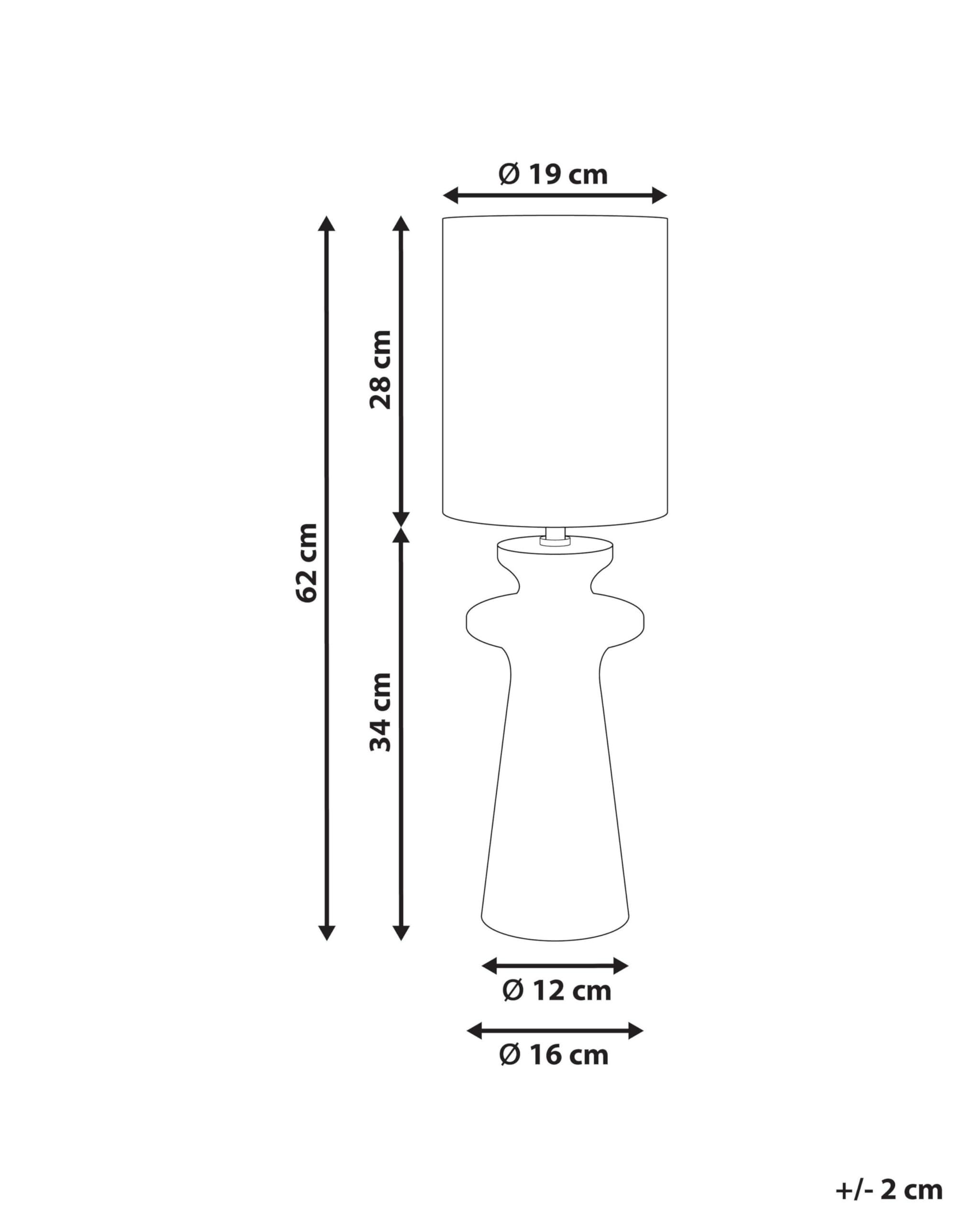Beliani Tischlampe Keramik Vasenform grün mit Schirm Kunstwildleder Trommelform Oteros