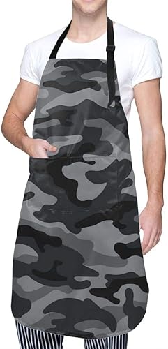 Abucaky camuflaje gris camuflaje delantal impermeable para adultos Chef Babero con bolsillo espacioso para cocina barbacoa artesanĂa dibujo Abucaky camuflaje gris camuflaje delantal impermeable para adultos Chef Babero con bolsillo espacioso para cocina barbacoa artesanĂa dibujo
