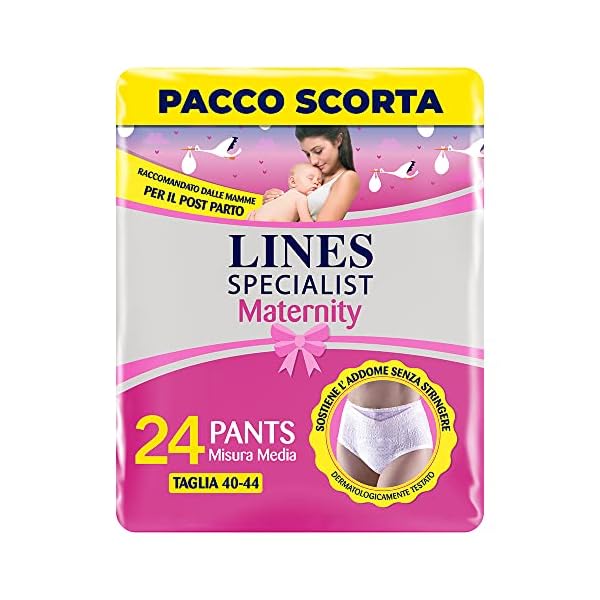 Lines Specialist Pants Maternity, 20 Unterhosen für die Zeit nach der Entbindung L (20 Unità)
