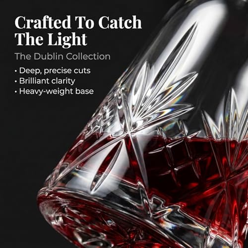 Image of Godinger Wine Decanter, Whiskey Decanter, Dublin Crystal Collection
