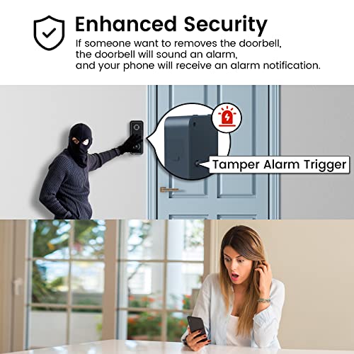 XTU Wireless WiFi Video Doorbell Camera with Chime, 2K HD Smart Video Doorbell with Camera Battery Operated PIR Motion Detection Night Vision 2-Way Audio Support SD Card & Cloud Storage - Image 6