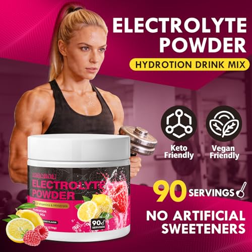 Image of Sugar Free Raspberry Lemon Electrolyte Powder, Zero Calorie, 90 Servings