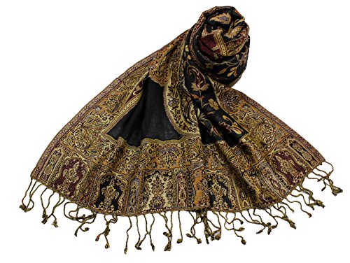 Étole motif cachemire ajouré argenté SHANKARA N3 : idée cadeau idéal