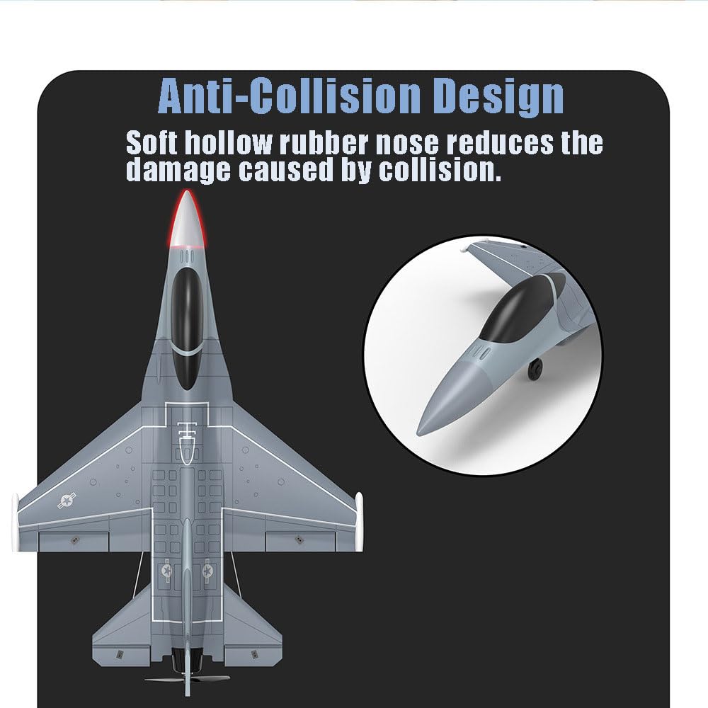 XMFHANG RC Plane 4 Channel, F16 RC Airplanes, Remote Control Planes for Beginners Adults Gift, with Stabilization System, One Key Aerobatic, Ready to Fly