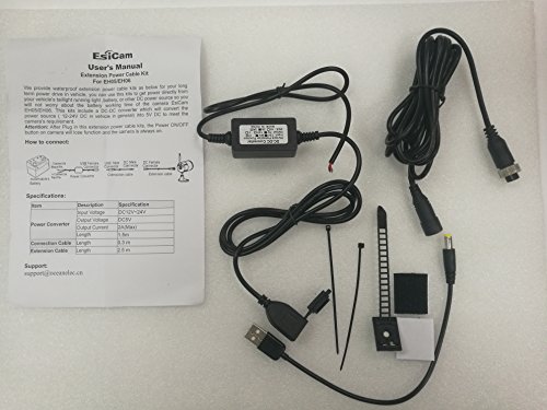 Extension Power Supply Cable Kits with 12V/24V to 5V DC-DC Converter for EsiCam
