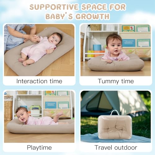 Image of Baby Lounger for Newborn, Bionic Design Baby Lounger, Soft Organic Cotton Breathable Lounger for Infants 0-24 Months (Apricot)
