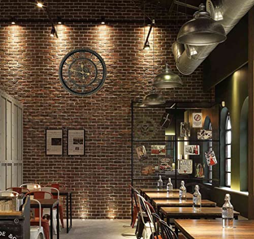 Andstar Vintage Gear Wall Clock 20 Inch Eco-Friendly Jumping Second Wall Clock Retro Farmhouse Wall Clocks Art Distressed Old-Fashioned Silent Wall Clock Large Retro Rustic Country Decorative #TOP6