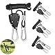 KEELYY 4 Stück Ratchet Hanger Seilratsche mit Haken Verstellbarer Seilaufhänger Seilzugratsche Einstellbare Seil Ratsche Grow Lampe Aufhänger Rope Ratchet 2M,1/8 Zoll für Pflanzenventilator Zimmerpfla