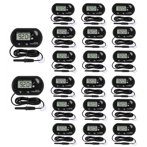 Image of 20Pcs Aquarium Thermometer Fish Tank Thermometer Reptile Fahrenheit Terrarium Water Temperature Indicator Test Digital with LCD Display Fahrenheit /Celsius