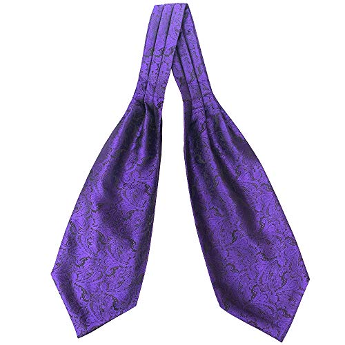 Cangron Men Purple Paisley Ascot Tie Cravat & Pocket Square Set Ljp2Zi #TOP2