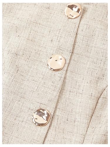 SOLY HUX Women's Button Up Blazer Vest Elegant Crew Neck Sleeveless Work Office Waistcoat3