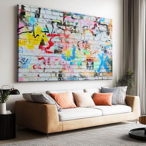 Tableau Decoration Murale Salon Moderne, Graffiti Rétro...