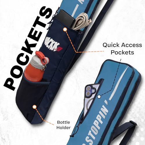 Image of WHACKK Hayden Cricket Bat Cover Polyester Material, Premium Full Size Cover for Wooden and Plastic Bats with Heavy Duty Stitched Strap - Made in India (Blue)