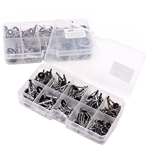 WINOMO 80pcs Fishing Rod DIY Set Kits Guides Tip Rings Variety of Sizes Accessories