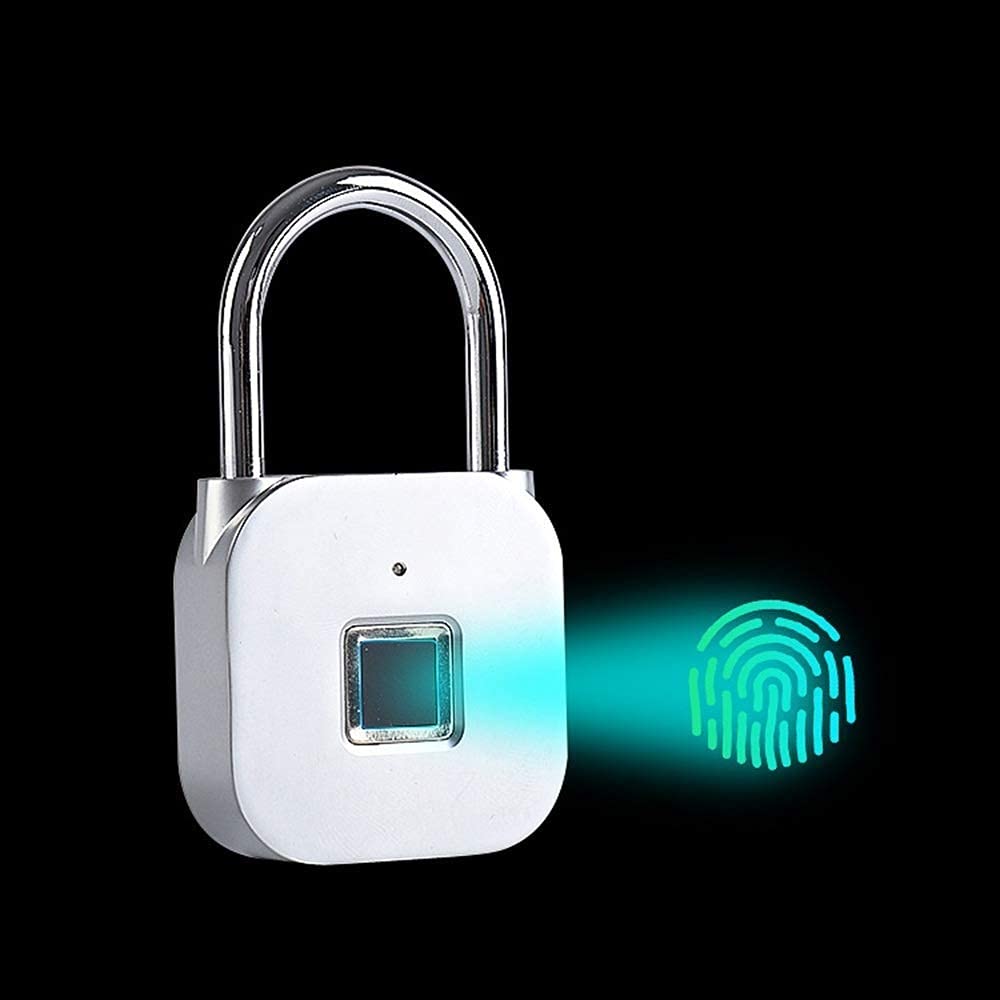 Lucchetto per Impronte digitali, Lucchetto per Impronte digitali Impermeabile Senza Chiave, Lucchetto per Impronte digitali di Sicurezza con Ricarica USB Portatile per armadietto, Palestra, Porta, b