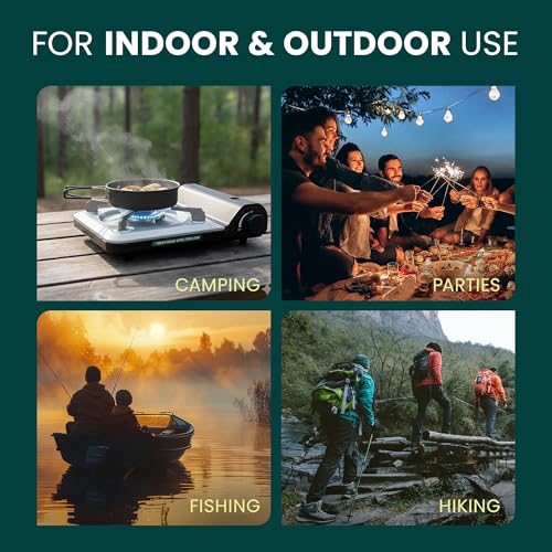 GREEN HAVEN Ultra Slim Portable Butane Gas Stove – Compact Single Burner Camping Cooker for Indoor & Outdoor Use, Lightweight Tabletop Gas Hob with Piezo Ignition, Heat Control & Carry Case - Image 6