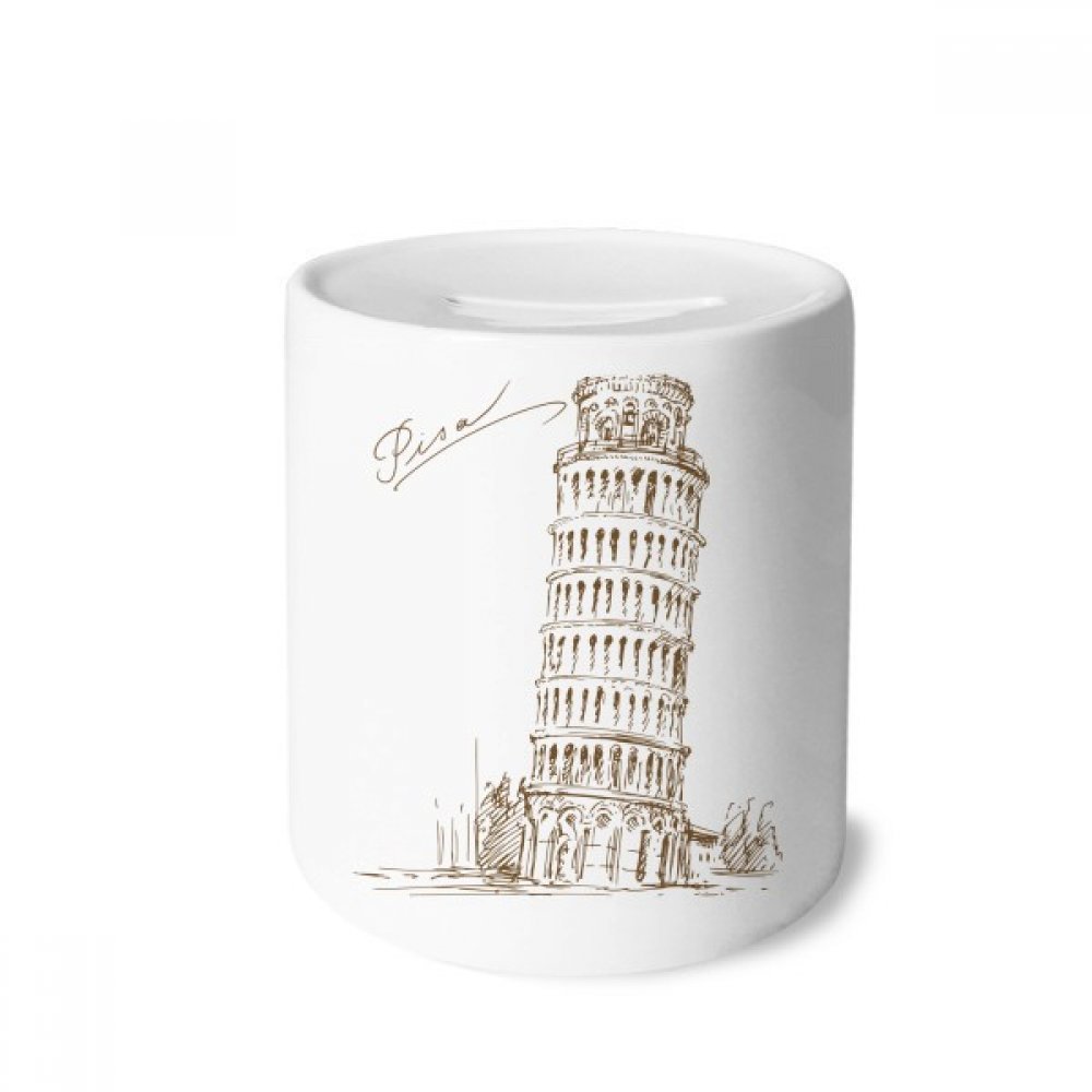 DIYthinker Leaning Tower of Pisa Italy Pisa Money Box Saving Banks Ceramic Coin Case Kids Adults 3.5 inch in height, 3.1 inch in diameter Multicolor