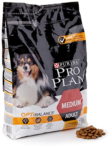 PURINA PRO PLAN Medium Adult Hundefutter trocken mit OPTIDERMA, reich an Lachs, 1er Pack (1 x 3kg) & PURINA PRO PLAN Medium Adult Hundefutter trocken mit OPTIBALANCE, reich an Huhn, 1er Pack (1 x 3kg)