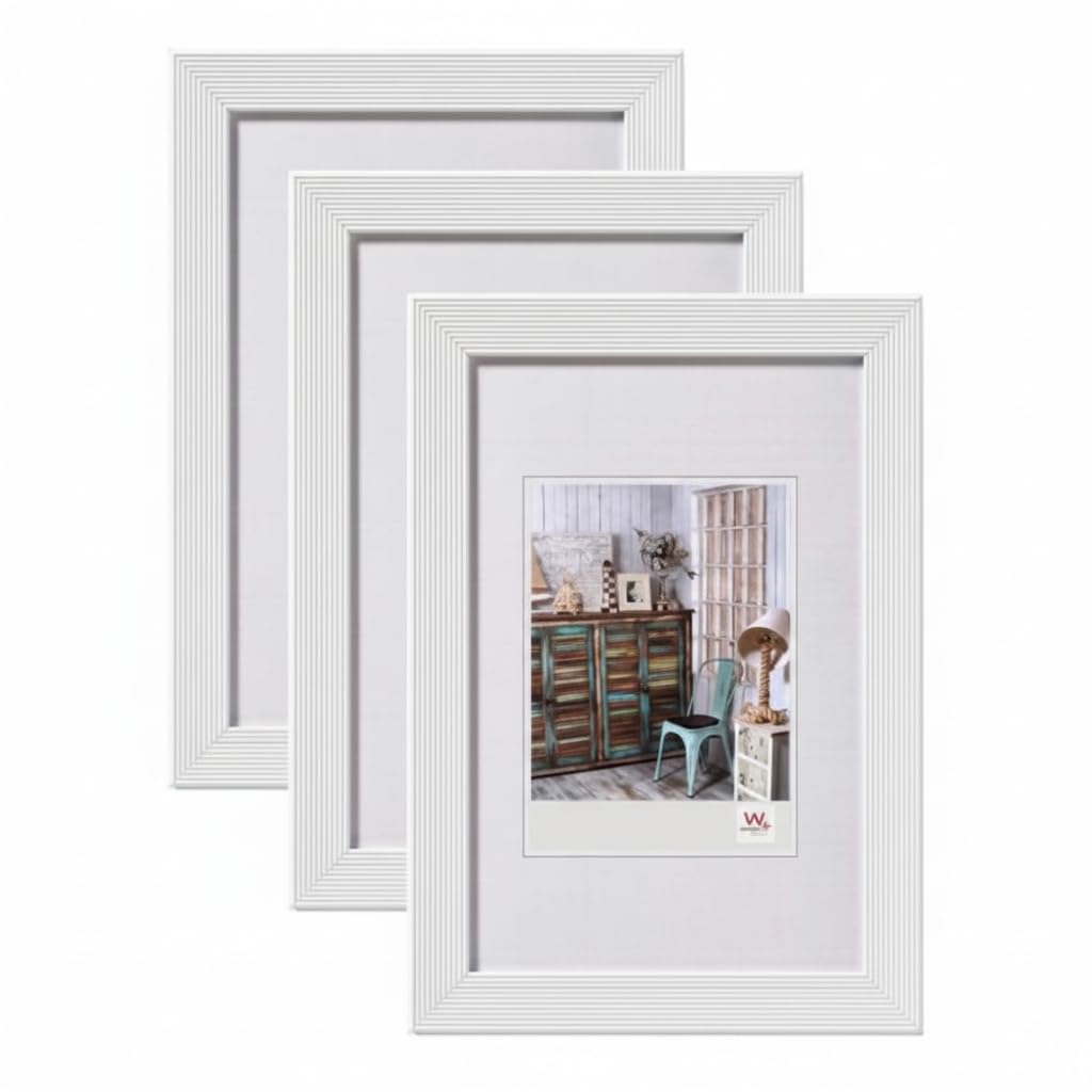 walther design Bilderrahmen weiss, 24x30 cm, 3er Pack Grado Holzrahmen HI430W3